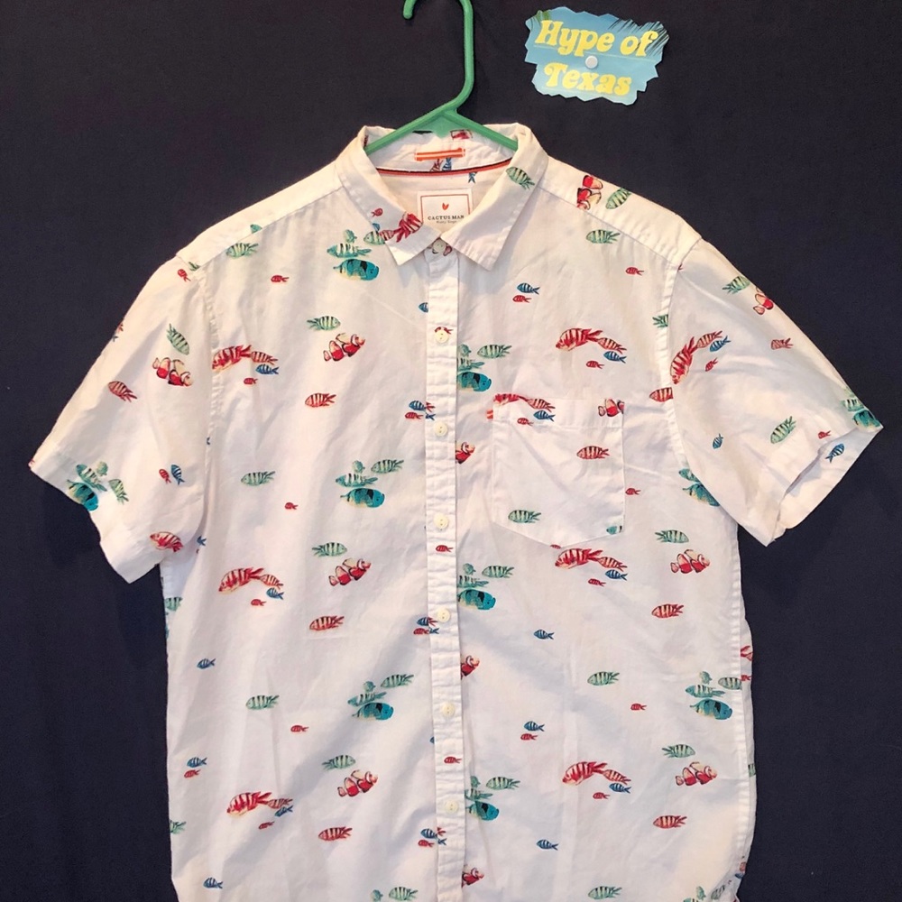 Cactus Man “Fisher-Man” Slim Fit Polo Size Large